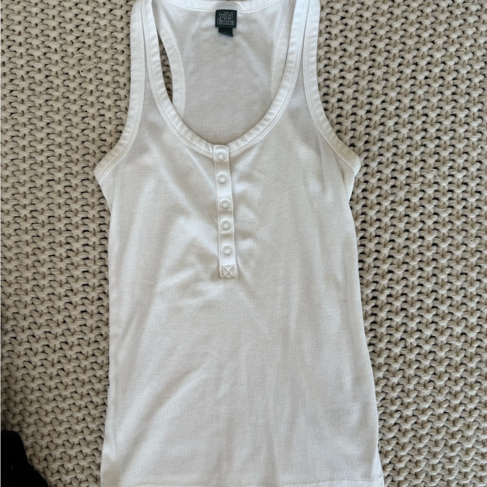 Wild Fable Cream Ribbed Tank Top - Picture 3 of 3